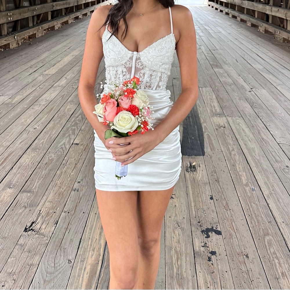Windsor White Lace Mini Dress